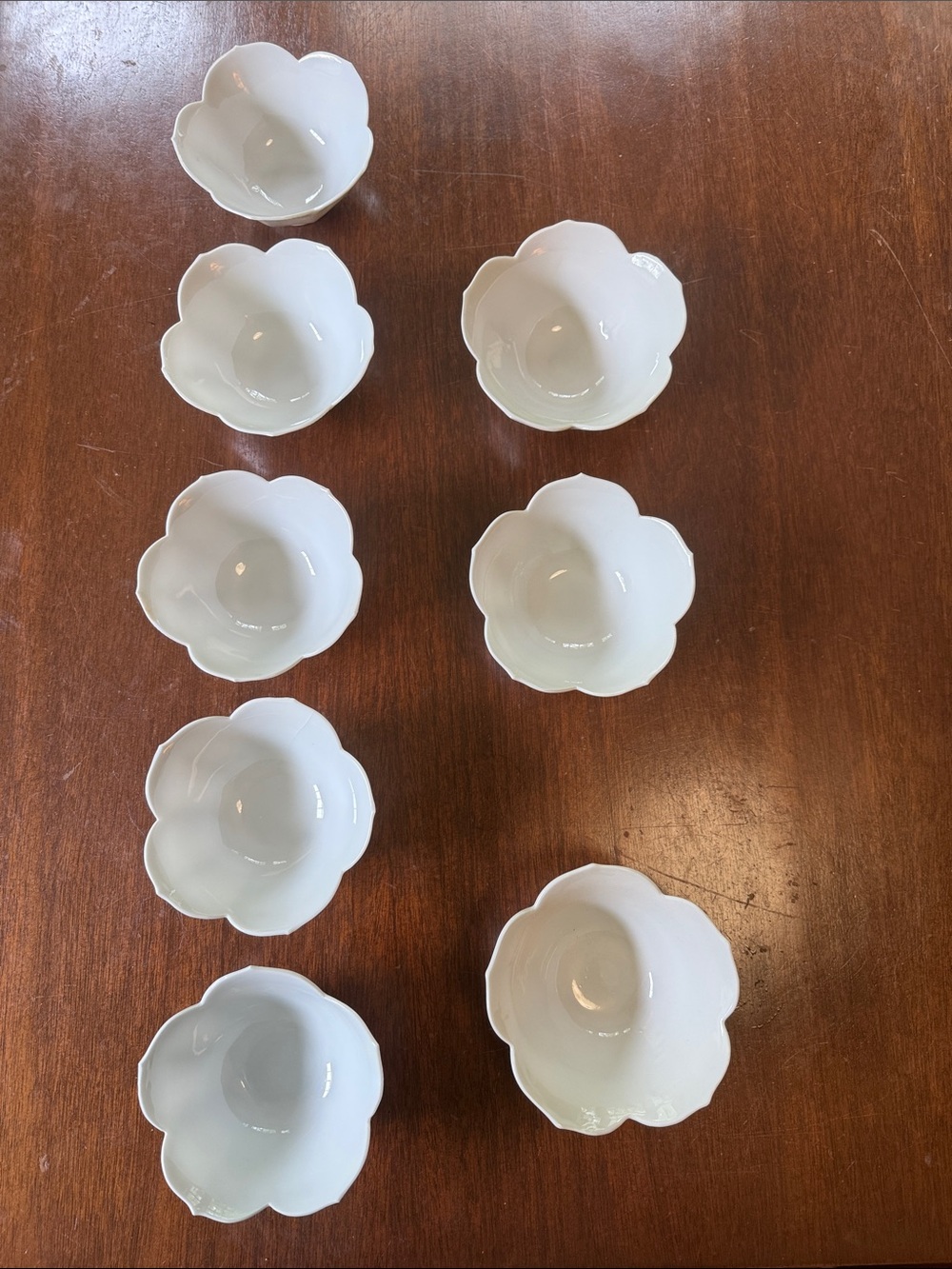 White Lotus Porcelain Bowls (8)